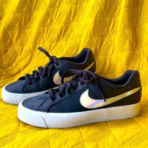 Women's Navy/Silver Court Royale Tennis Shoe/Sneaker, Size 7